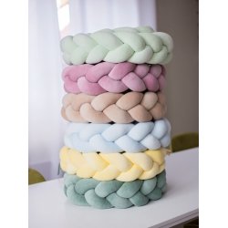 Flettet sengerand - Velour - Rose