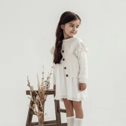 Cardigan - White Ruffle