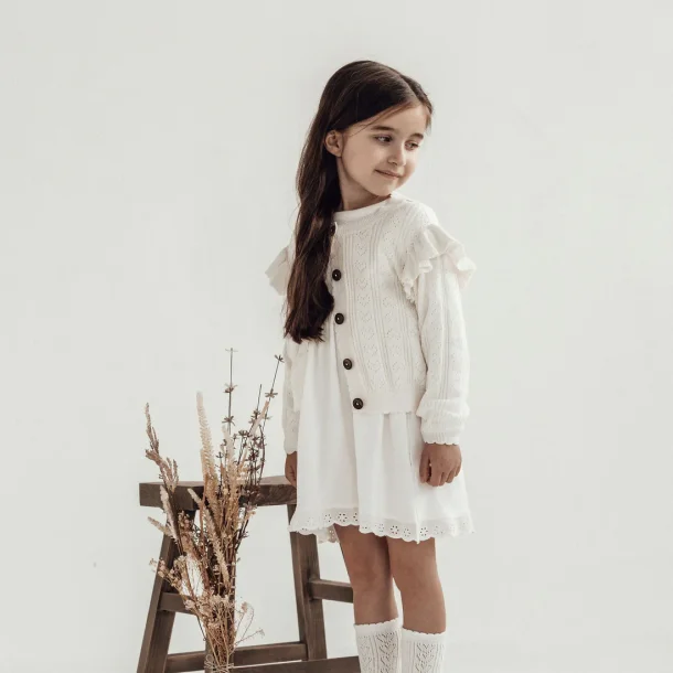 Cardigan - White Ruffle