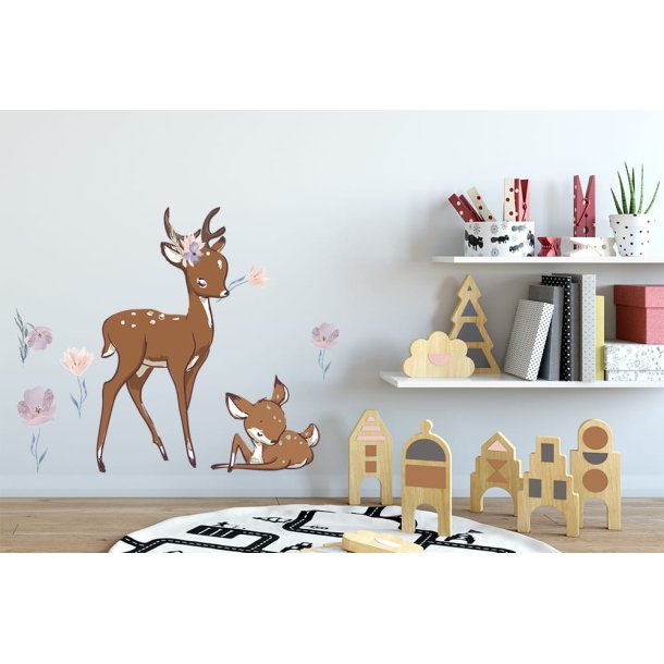 Wallstiker - Fawns in Flowers