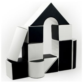 Byggeklodser - Hvid - Sort