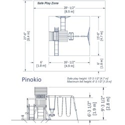 Legetrn- Pinochio med gynger, armgang, rutsjebane og meget mere