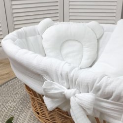 Moseskurv - Naturtr� - Hvidt stof