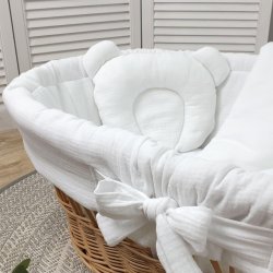 Moseskurv - Hvid - Hvidt stof