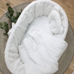 Moseskurv - Naturtr� - Hvidt stof