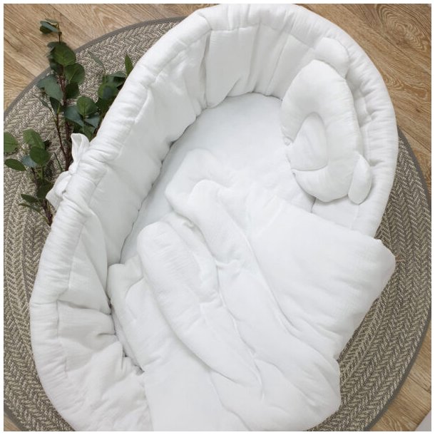 Moseskurv - Naturtr� - Hvidt stof