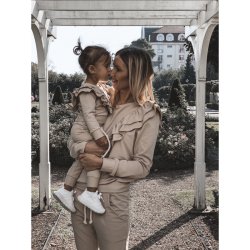 Trningsdragt med flser - bomuld