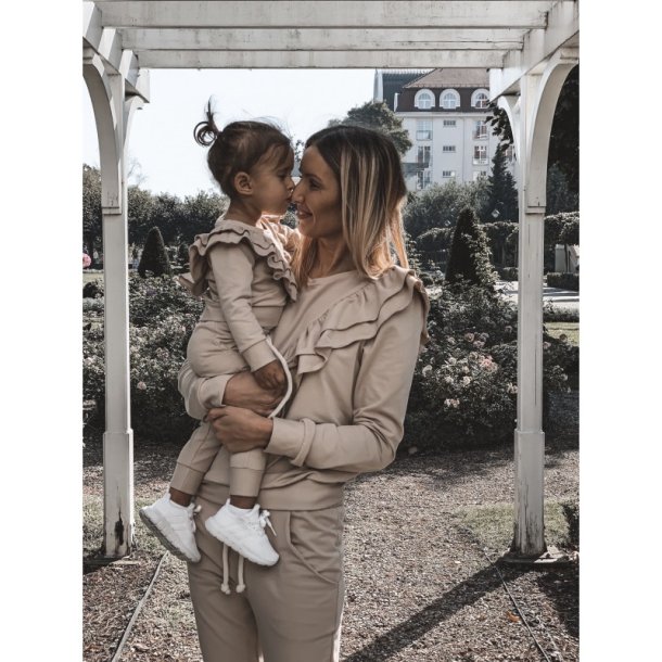 Trningsdragt med flser - bomuld