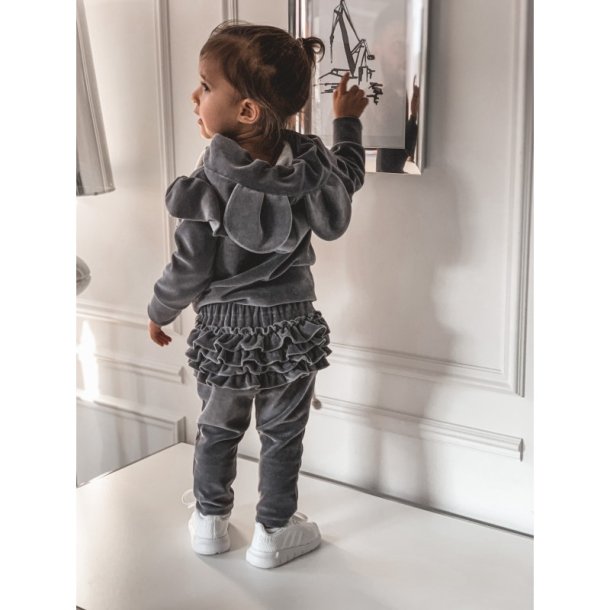 Velour tr�ningsdragt - med �rer - gr�