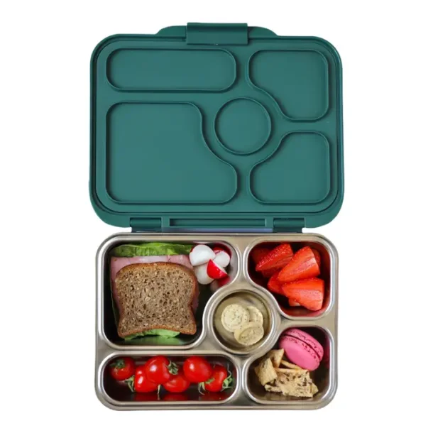 Yumbox madkasse - 5 rum - Rustfrit stl - Grn