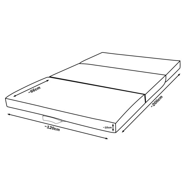 Foldemadras 120x200x10cm