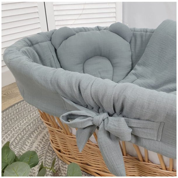 Moseskurv - Gr� - Gr�t stof