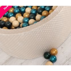 Rundt boldbassin - Minky Beige - inkl 200 bolde