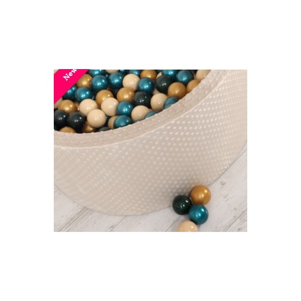 Rundt boldbassin - Minky Beige - inkl 200 bolde