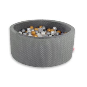 Rundt boldbassin - Minky mrkegr - Inkl 200 bolde