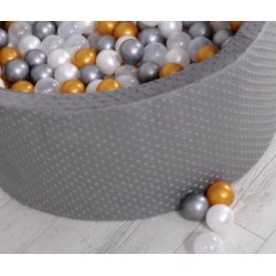 Rundt boldbassin - Minky mrkegr - Inkl 200 bolde