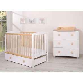 Tremmeseng - Leonardo - Hvid/tr� - 120x60cm