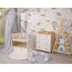 Tremmeseng - Leonardo - Hvid/tr� - 120x60cm