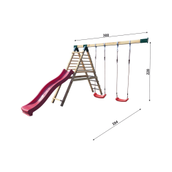 Legehus - Robinson m. gynge og klatrestige