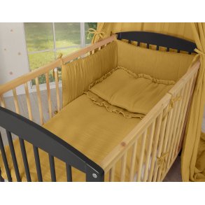 Sengetj m. sengerand - Honninggul Muslin