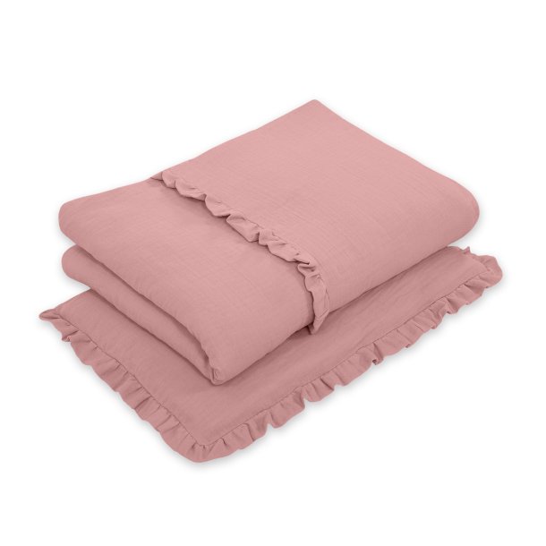 Sengetj m. sengerand - Violet muslin