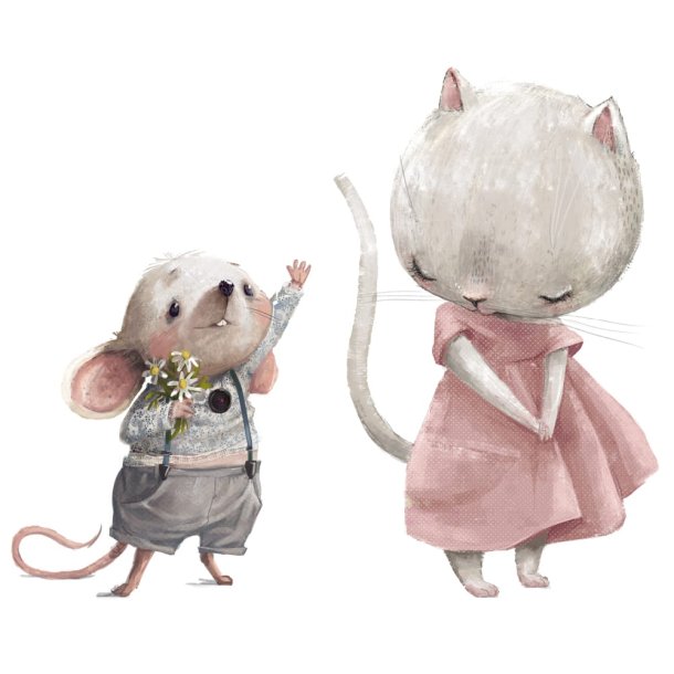 Wallsticker - Mus &amp; kat