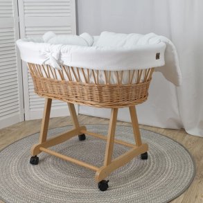 Moseskurv - Naturtr� - Hvidt stof