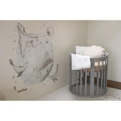 7i1 babyseng - Oval - Med madras - Lysegr