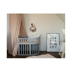 7i1 babyseng - Oval - Med madras - Lysegr