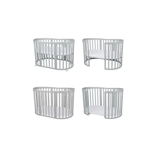 7i1 babyseng - Oval - Med madras - Lysegr