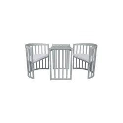 7i1 babyseng - Oval - Med madras - Lysegr