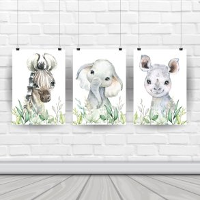 Plakater - Wild Afrika - 3 stk.