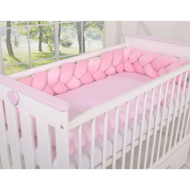 Flettet sengerand - Lyserd - Minky