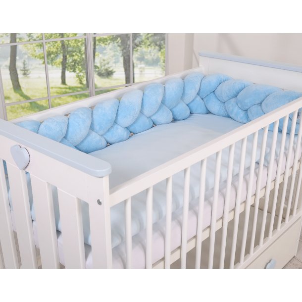 Flettet sengerand - Lysebl - Minky