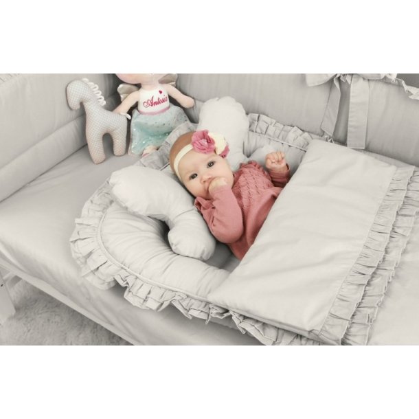 Sengetj med flser - Gr