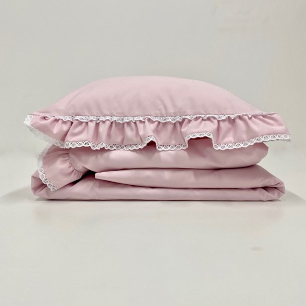 Sengetj med flser - Rosa