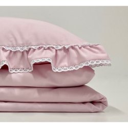 Sengetj med flser - Rosa