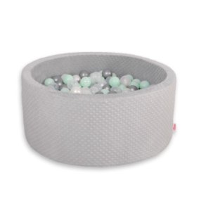Rundt boldbassin - Minky lysegr - inkl 200 bolde