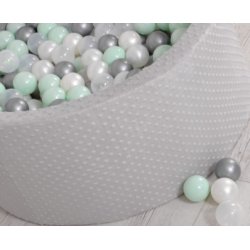 Rundt boldbassin - Minky lysegr - inkl 200 bolde