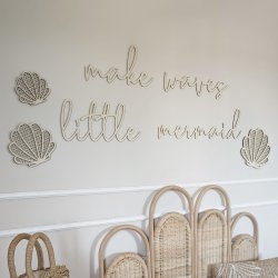 Tr� inskription - Make waves little mermaid