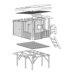 Legehus - Robinson m. gynge og klatrestige