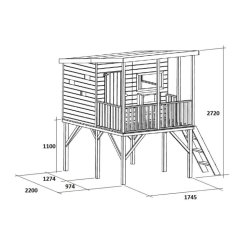 Legehus - Robinson m. gynge og klatrestige