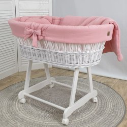 Moseskurv - Hvid - Lyser�dt stof