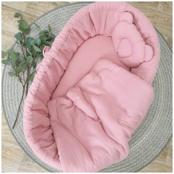 Moseskurv - Gr� - Lyser�dt stof