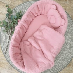 Moseskurv - Hvid - Lyser�dt stof