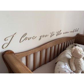 Tr� inskription - I love you to the moon and back