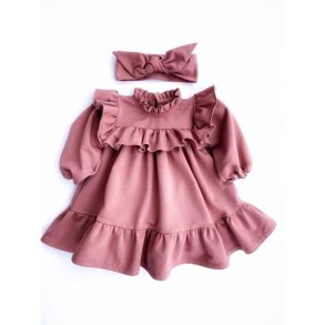 Kjole - med flser - Stvet