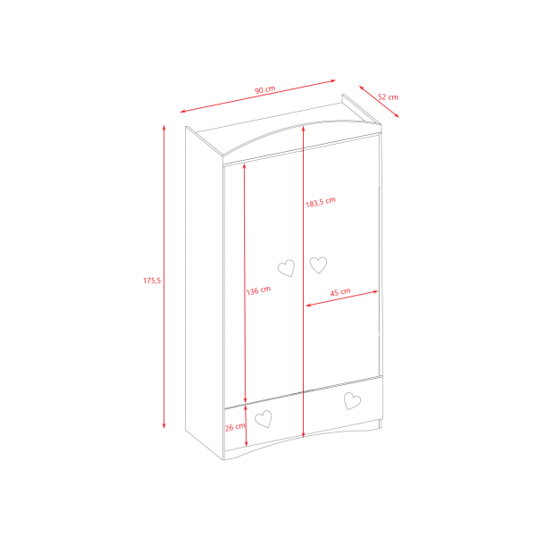 Kldeskab - Julia - Hvid