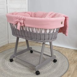 Moseskurv - Gr� - Lyser�dt stof