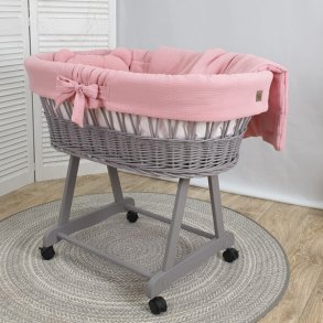 Moseskurv - Gr� - Lyser�dt stof